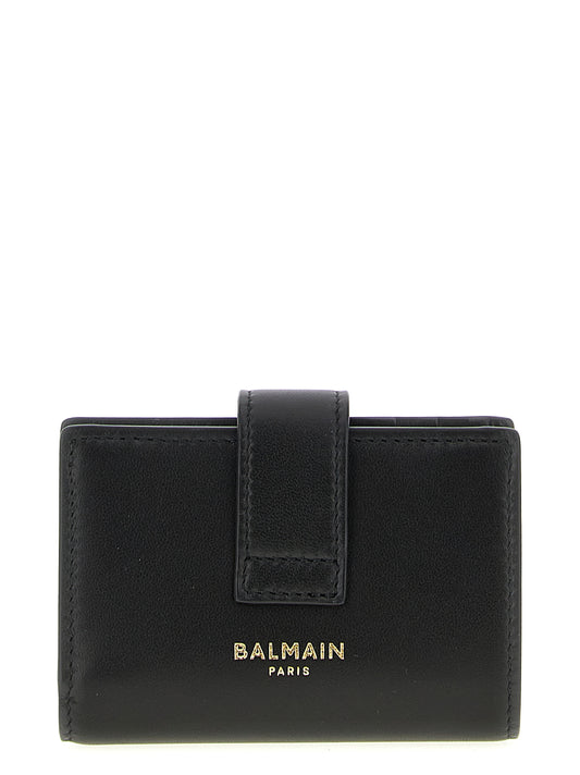 Tarjetero Balmain de Piel de Cordero Negra