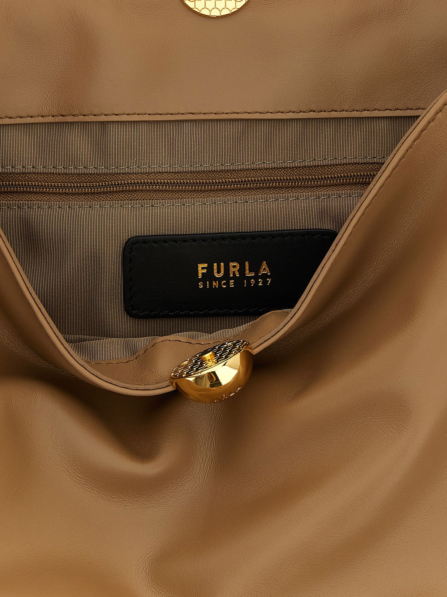 Bolso de Hombro Furla de Piel de Becerro Beige