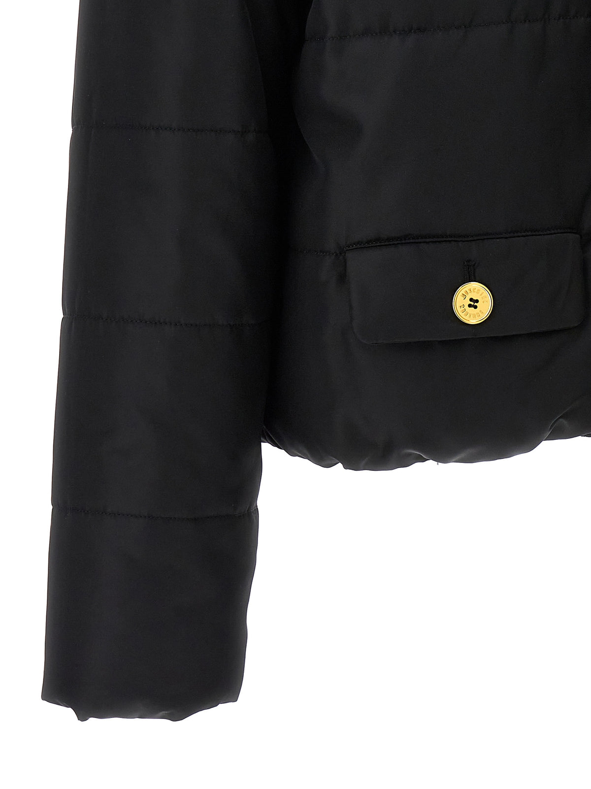 Moschino Black Longline Polyamide Jacket Thermal Protection