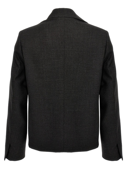 Chaqueta Con Cremallera De Lana Virgen Gris Givenchy