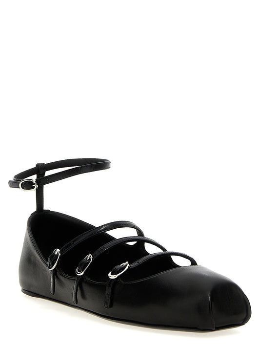Alexander McQueen Bailarines De Piel De Becerro Negro