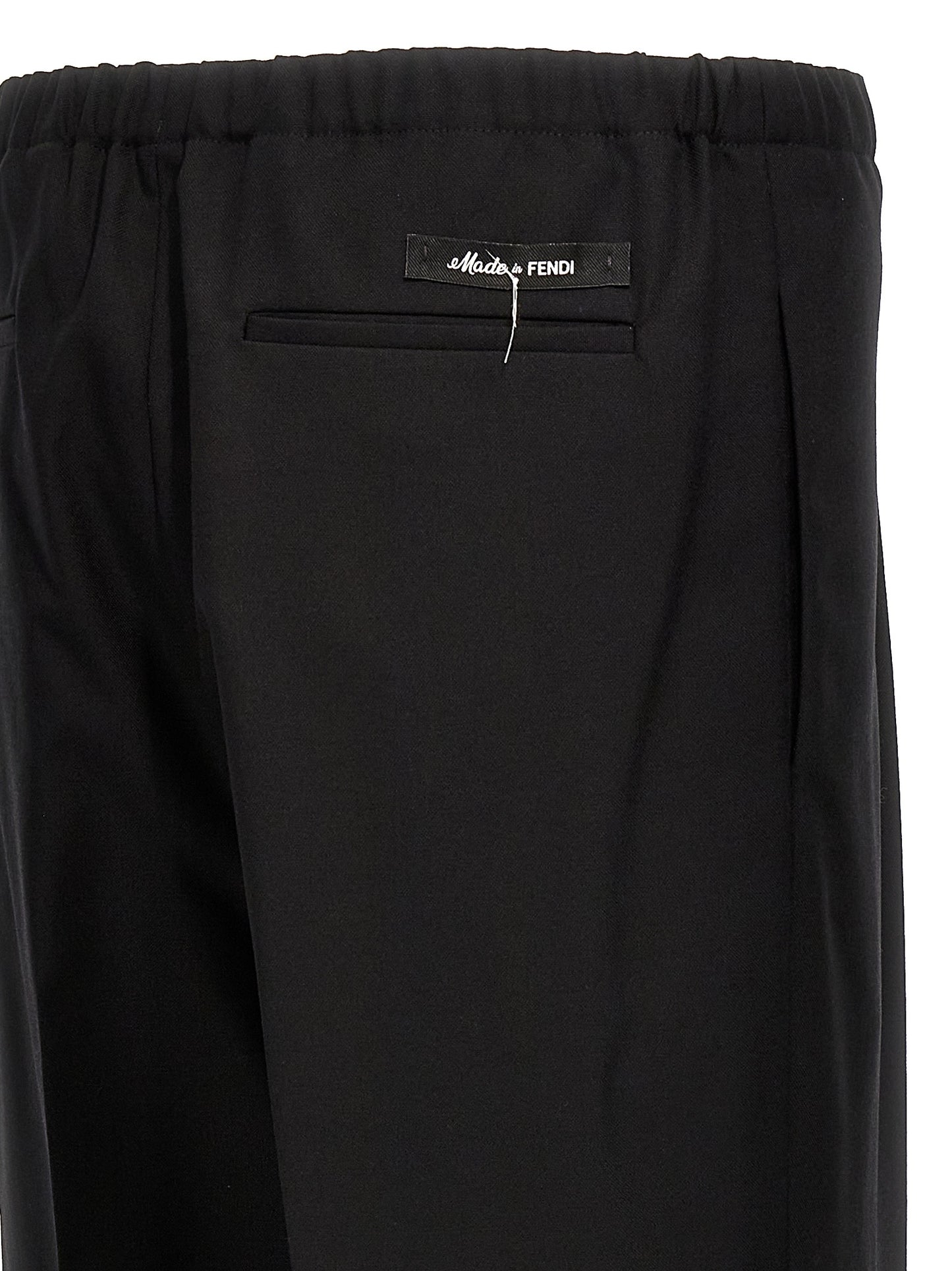 Fendi Pantalones De Vestir Negro De Lana Virgen