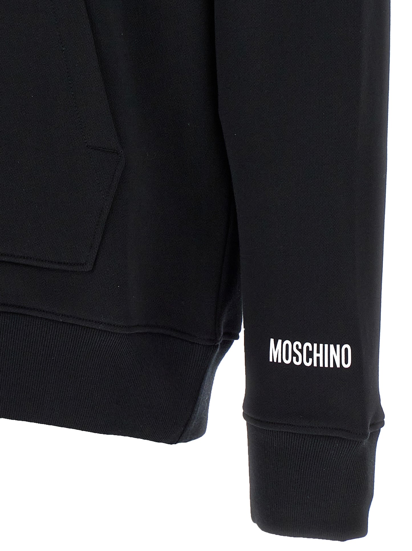Sudadera Moschino De Algodón Negro Con Bordado Frontal
