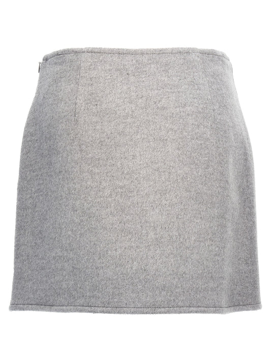Falda larga de lana gris Tory Burch