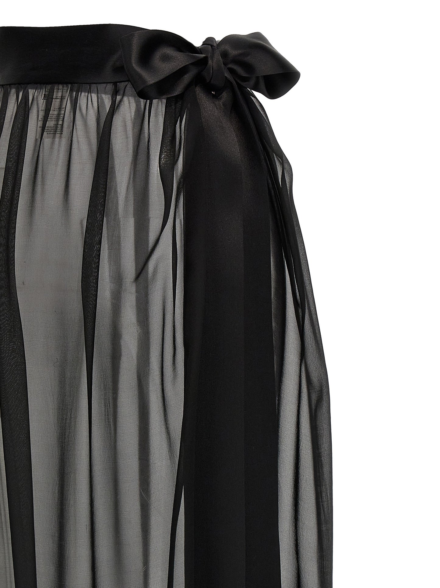 Minifalda Negra De Seda Dolce & Gabbana Con Cinturón Satinado