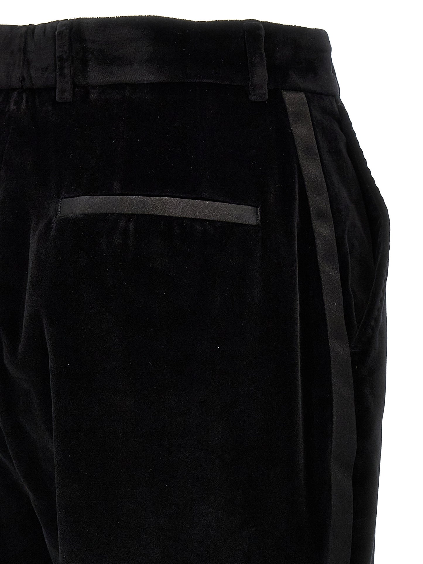 Pantalon habillé classique en coton noir Dolce & Gabbana