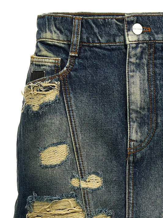 Falda larga de algodón azul Marc Jacobs