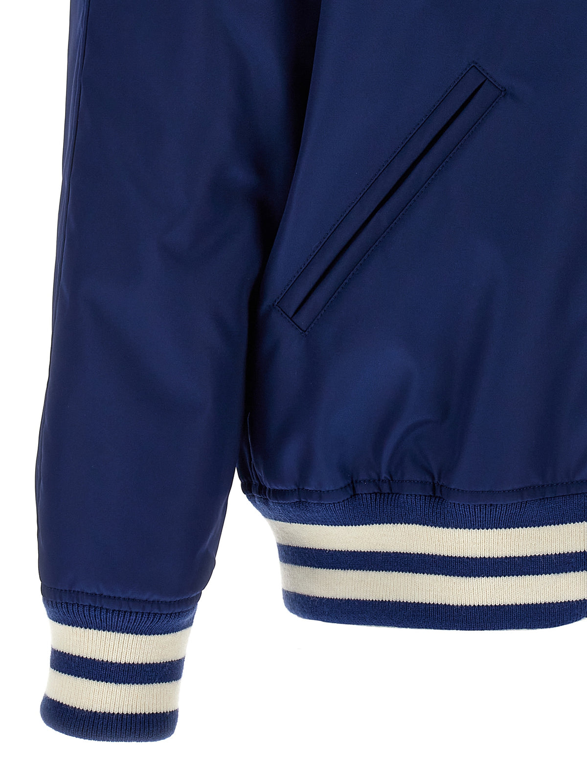 Valentino Garavani Chaqueta Bomber Azul En Poliamida Ligera