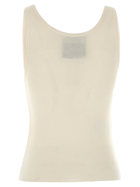 Camiseta sin mangas de Moschino en lana virgen blanca