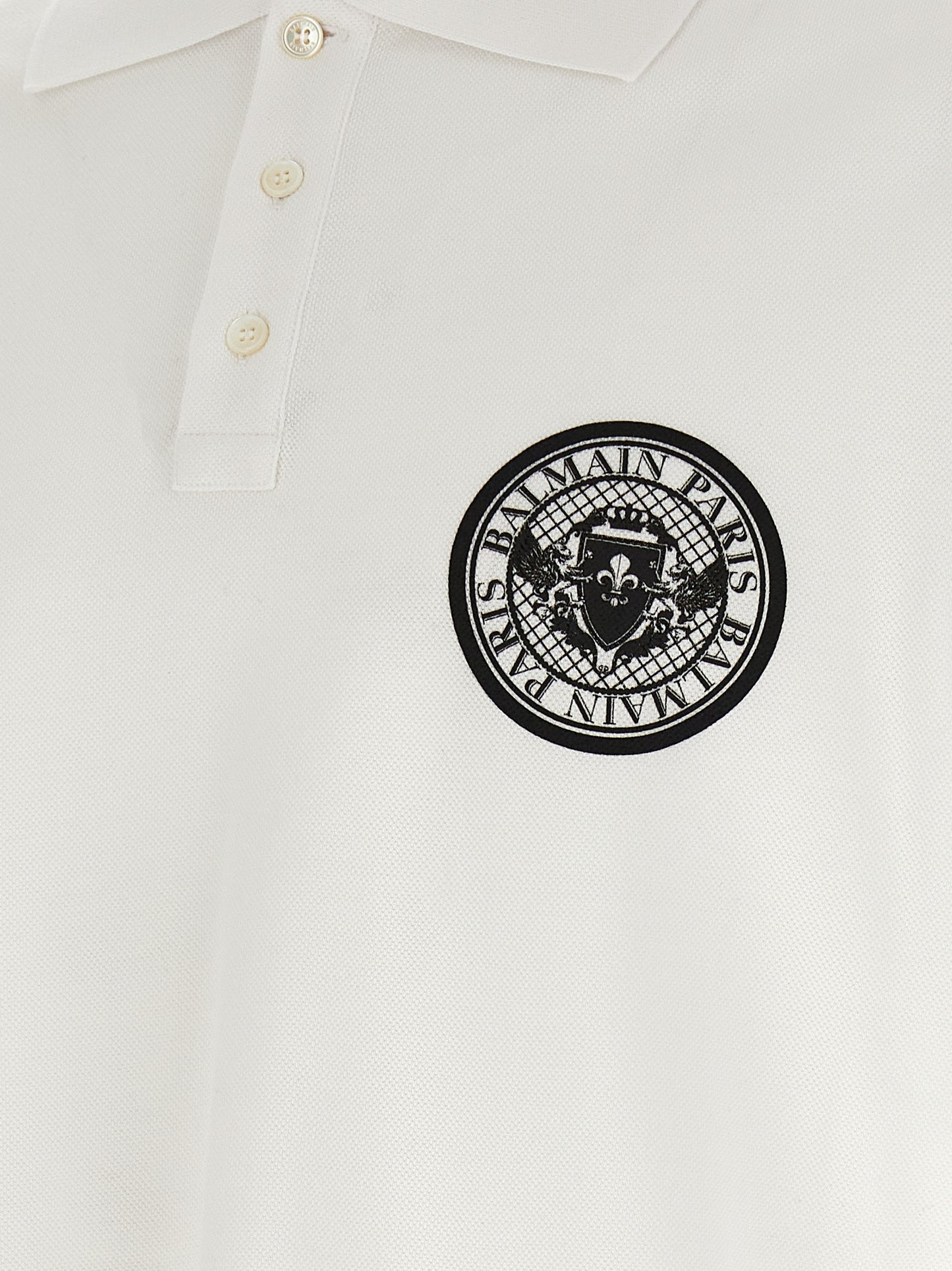 Polo de algodón bicolor Balmain