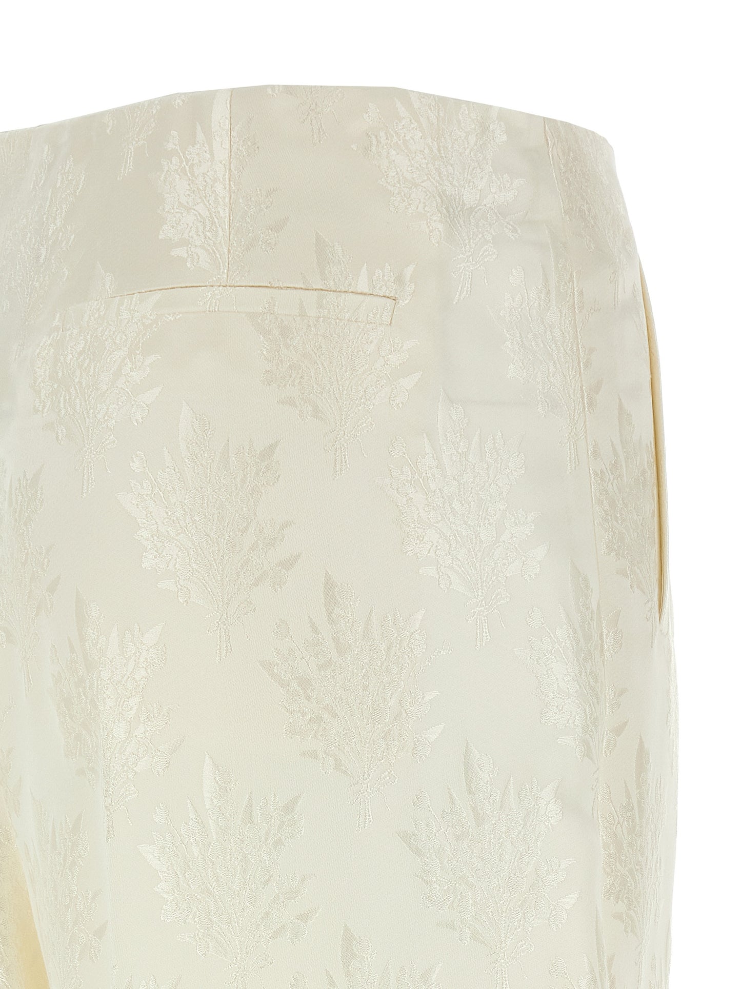 Pantalones casuales de seda blanca Fendi