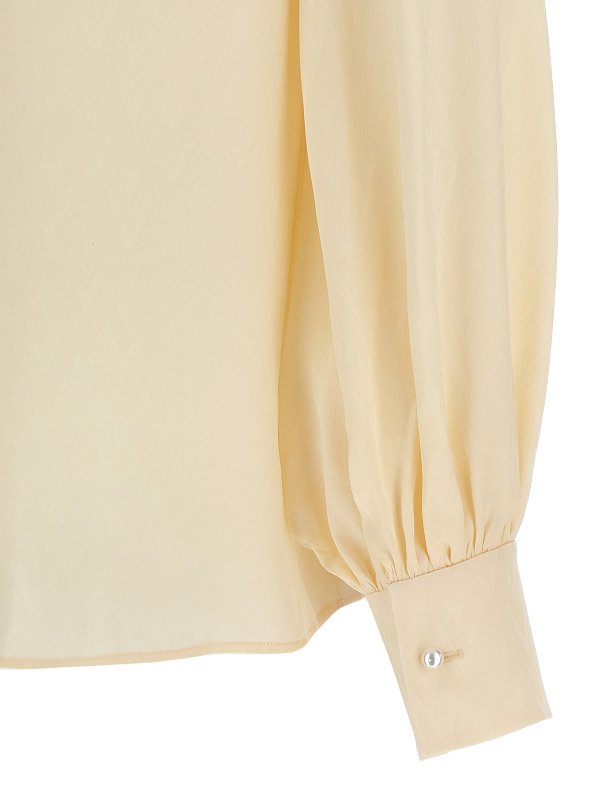 Blouse En Soie Beige Jacquard Valentino Garavani