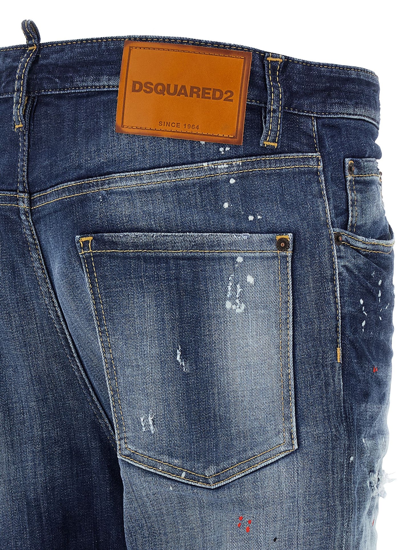 Dsquared² Vaqueros de algodón azul de corte relajado