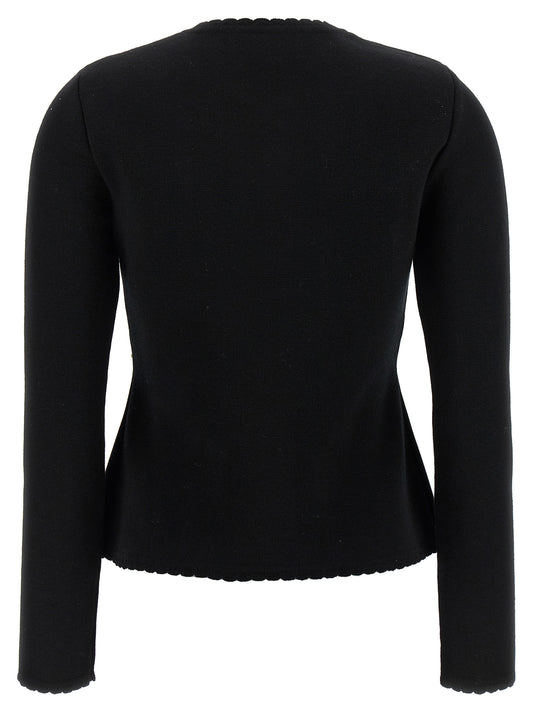 Moschino Black Virgin Wool Cardigan