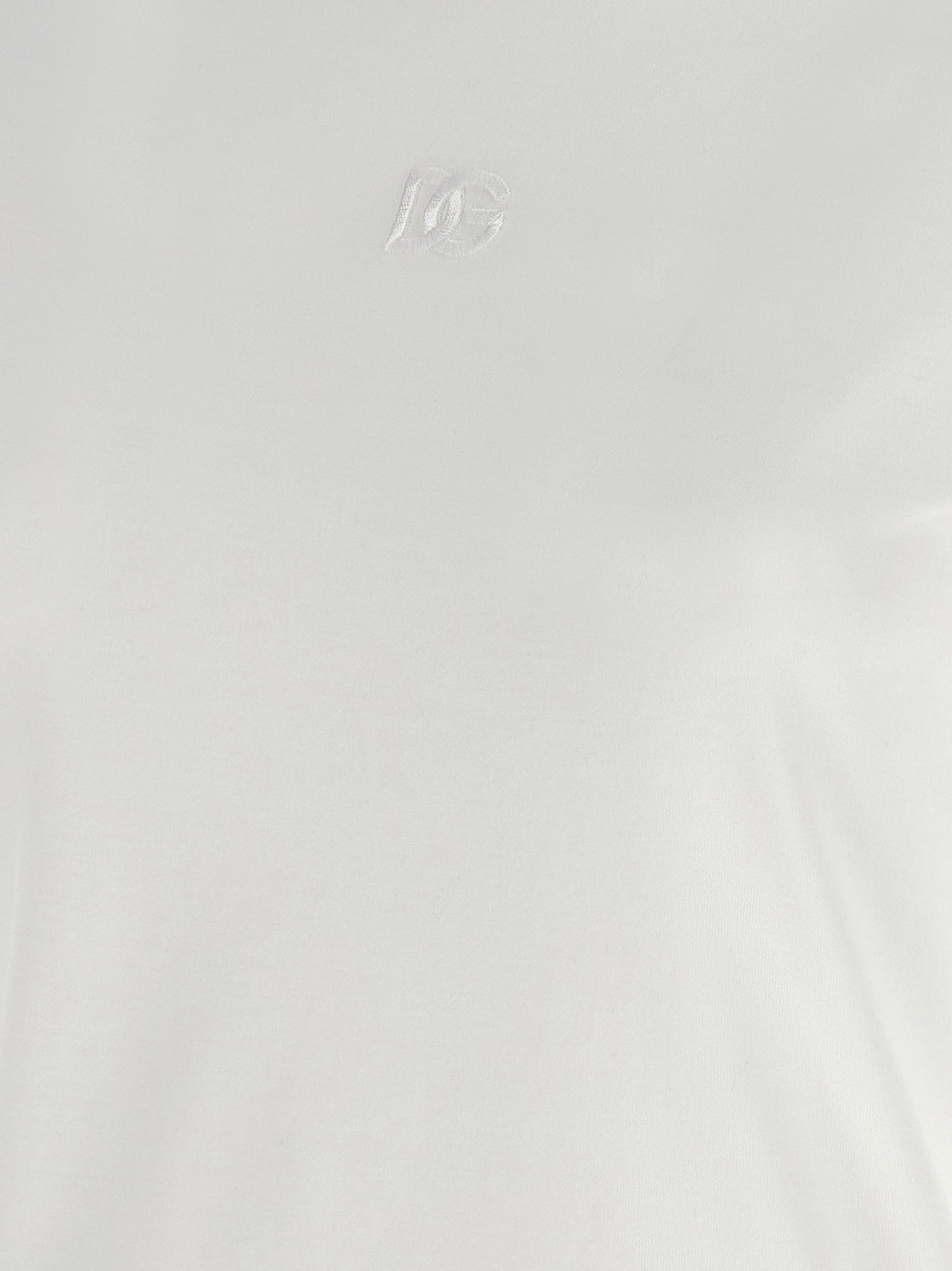 Camiseta De Algodón Blanco Dolce & Gabbana Con Cuello Redondo