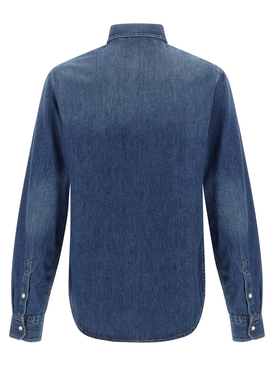 Blusa Versace de algodón azul