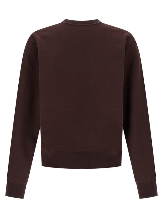 Sudadera de algodón burdeos Saint Laurent