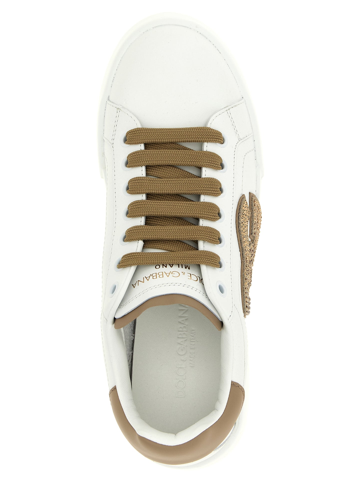 Zapatillas Dolce & Gabbana de piel de becerro beige
