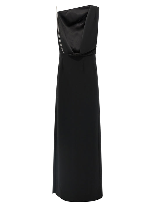 Vestido largo de triacetato negro Max Mara