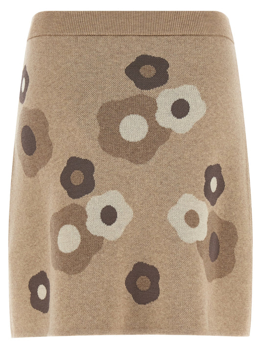 Falda Larga de Lana Beige Kenzo