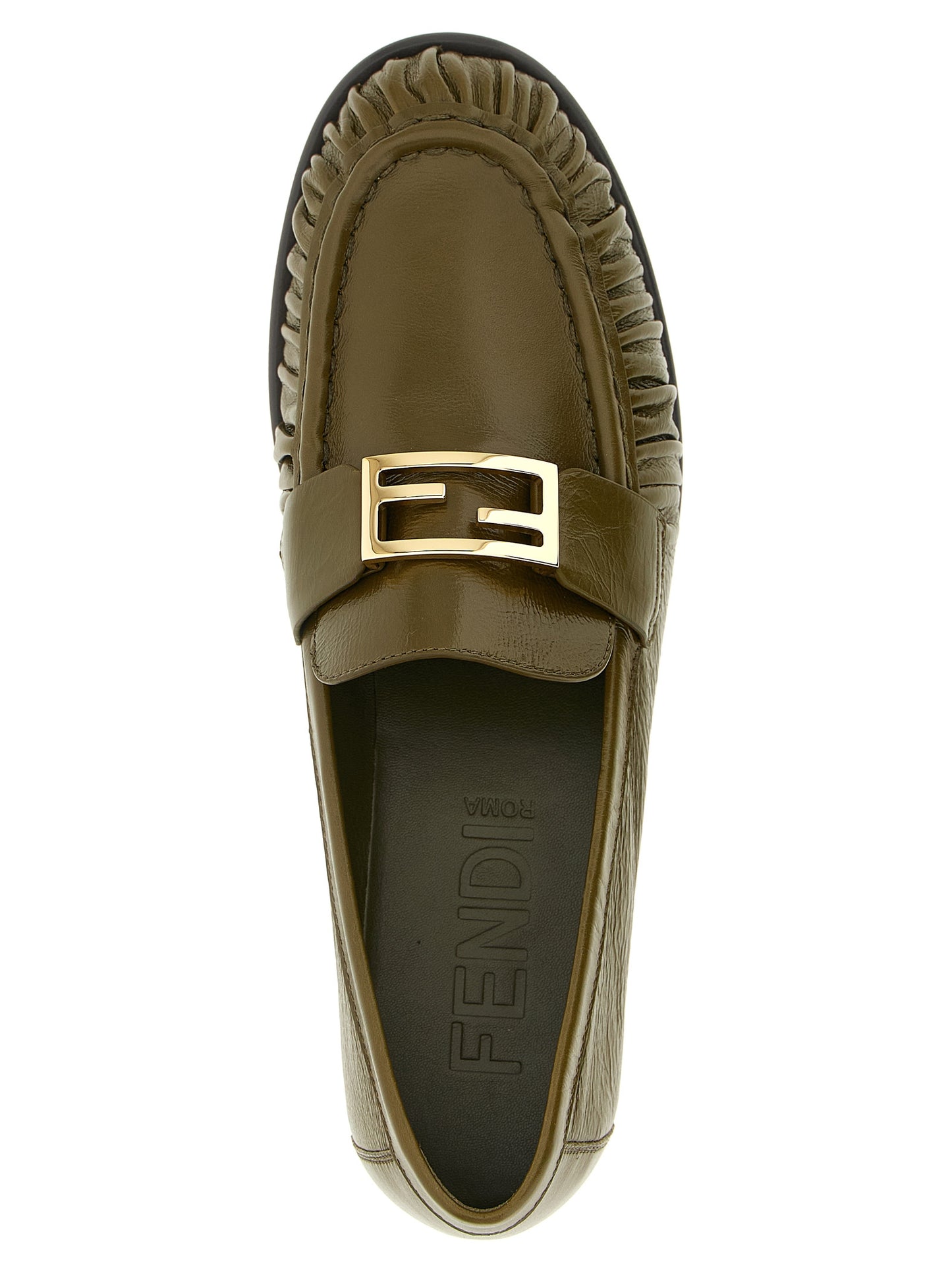 Mocassins bicolores en cuir d'agneau Fendi