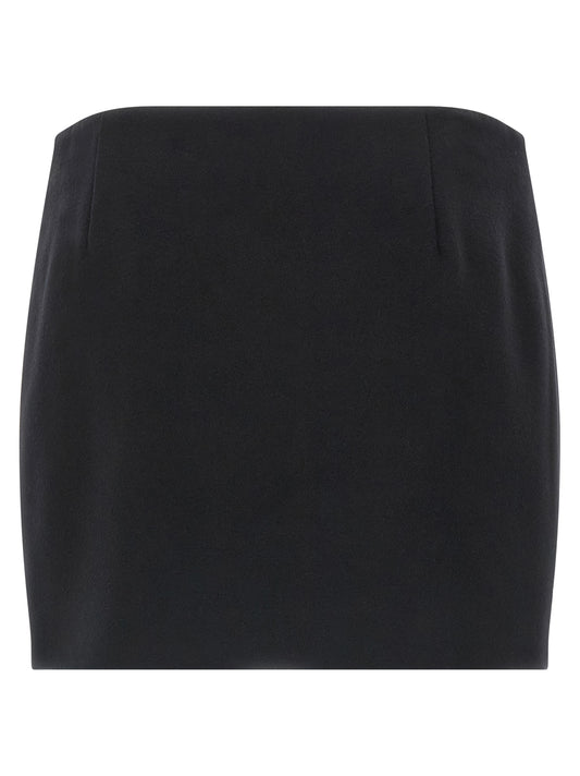 Falda larga Ferragamo negra de lana virgen