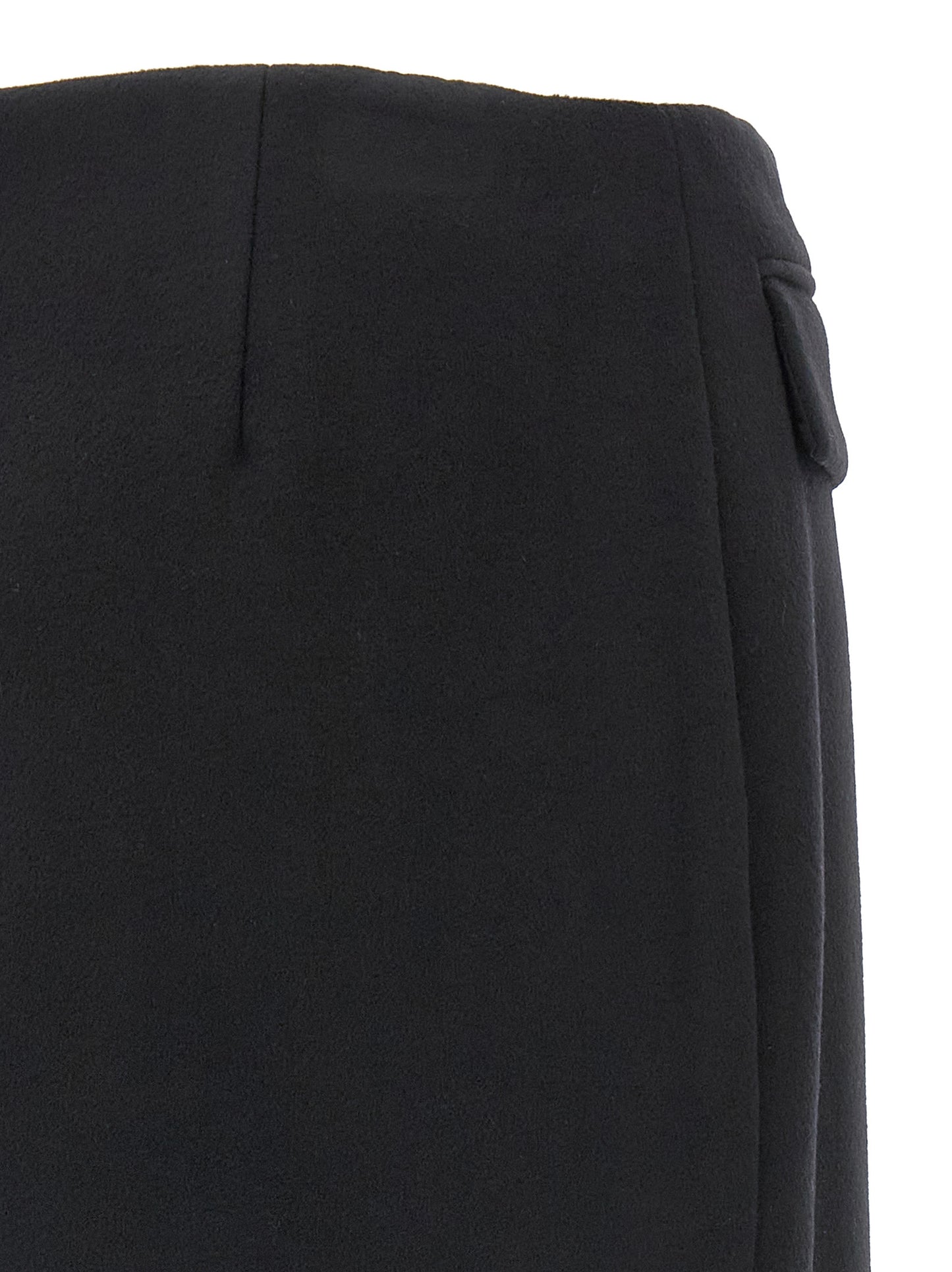 Jupe longue en laine vierge noire Ferragamo