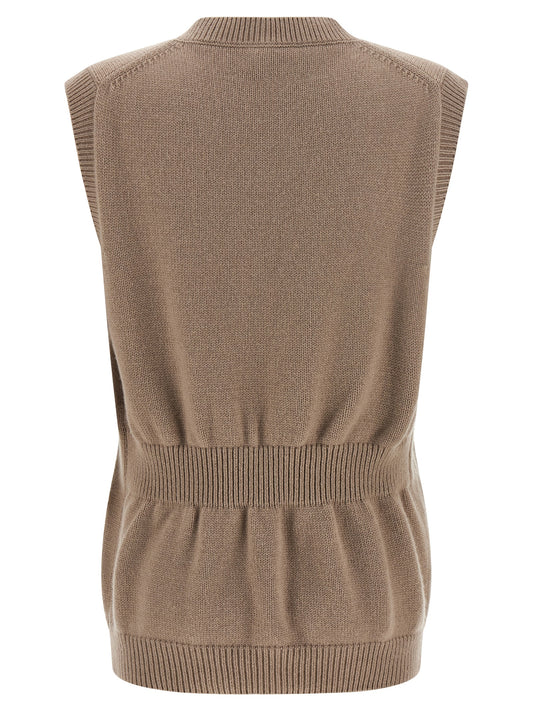 Chaqueta sin mangas Fendi de cachemira beige