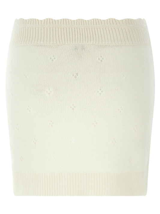 Falda larga de lana blanca Chloé