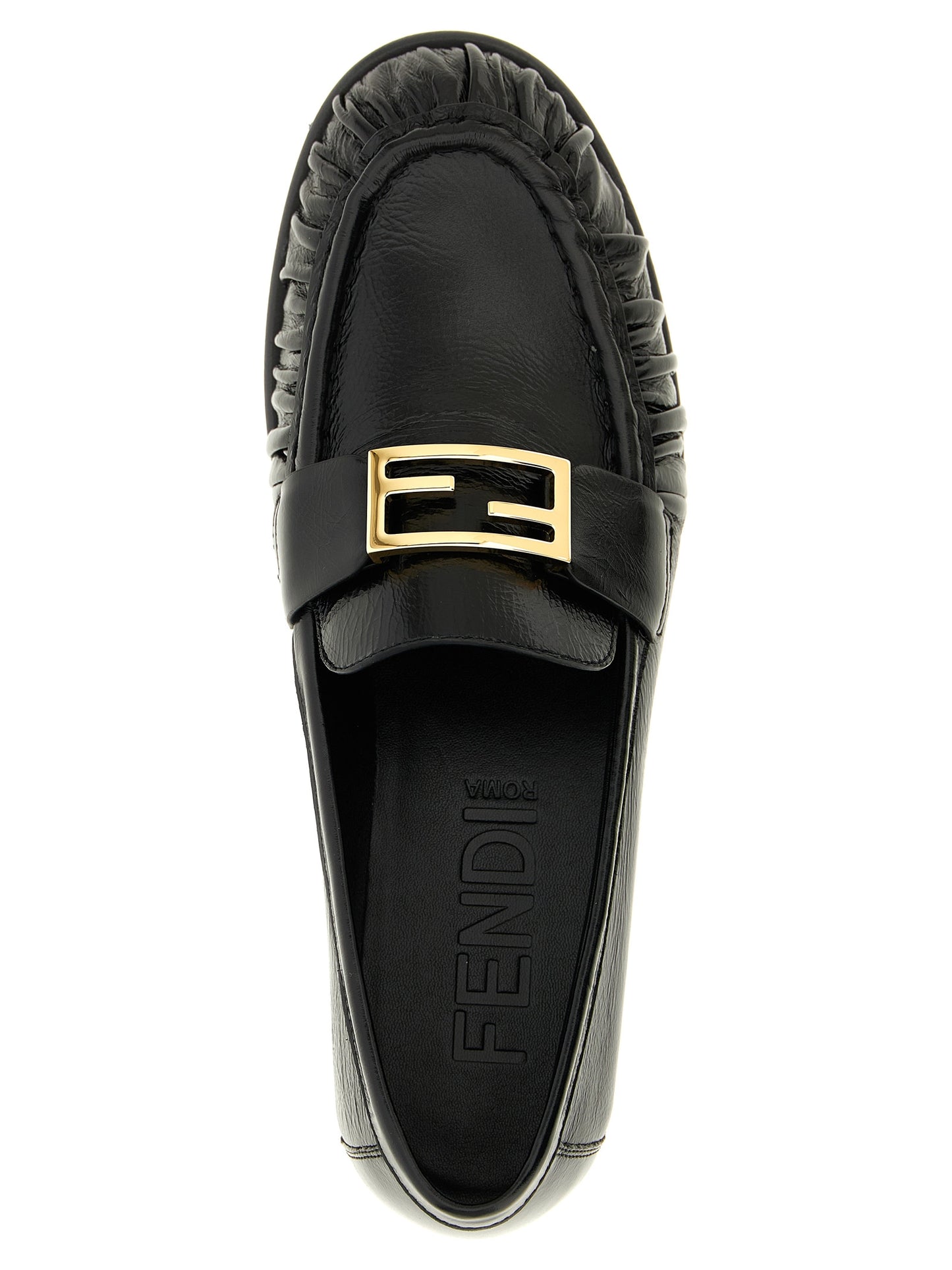 Mocasines sin cordones Fendi de piel de cordero negra