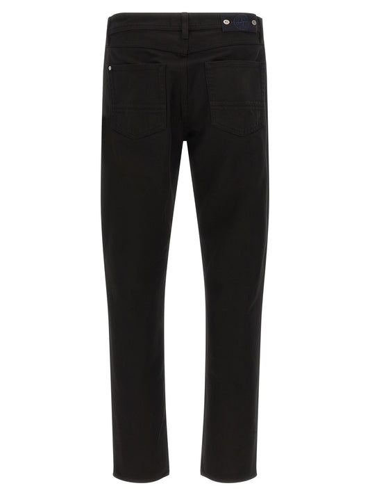 Pantalones rectos Stone Island de algodón negro
