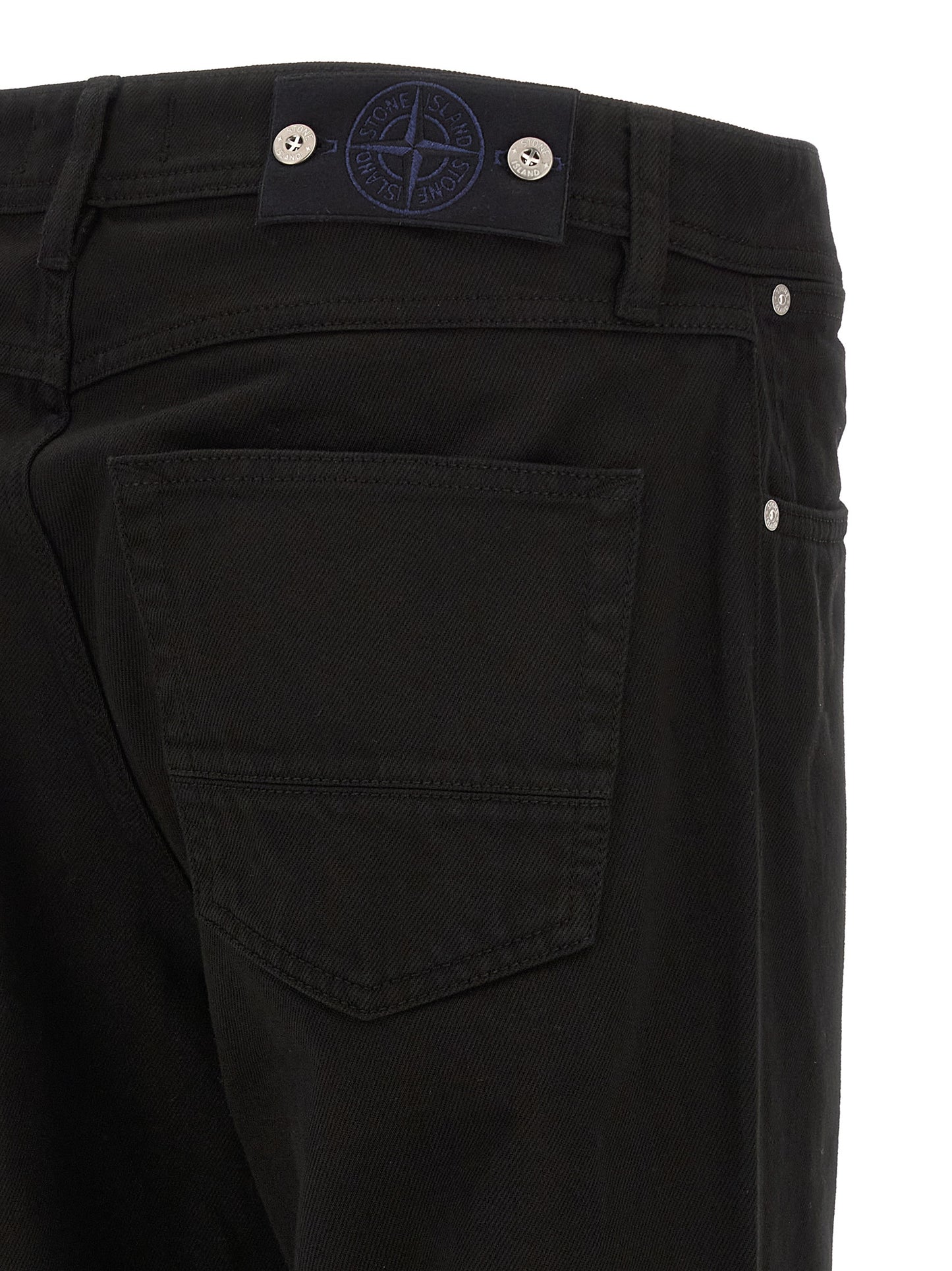 Pantalones rectos Stone Island de algodón negro