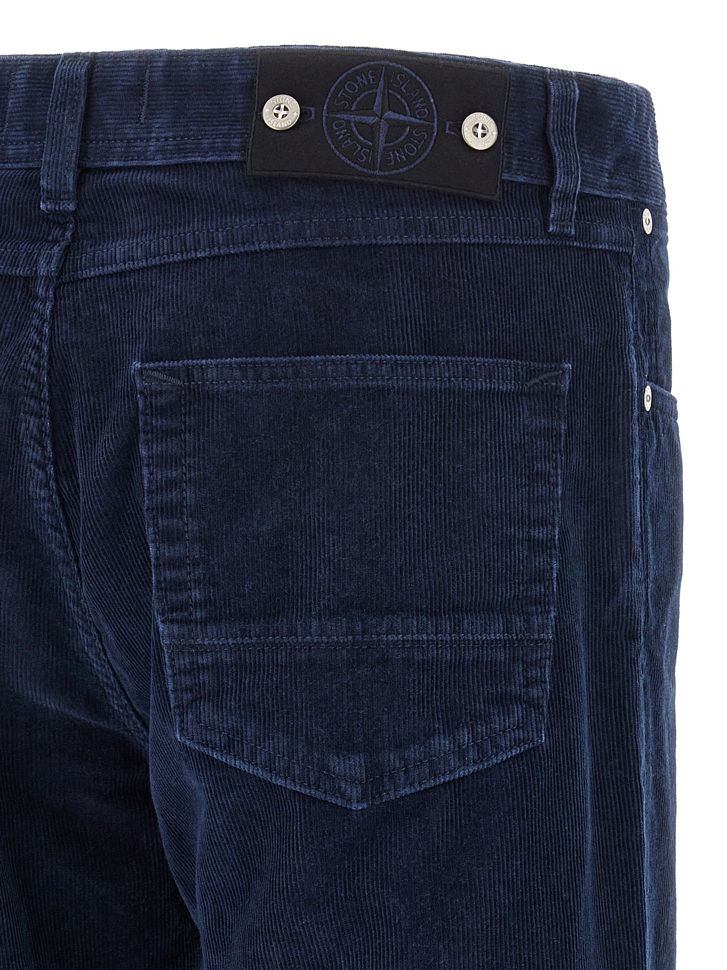 Pantalón Casual Stone Island de Algodón Azul Corte Recto