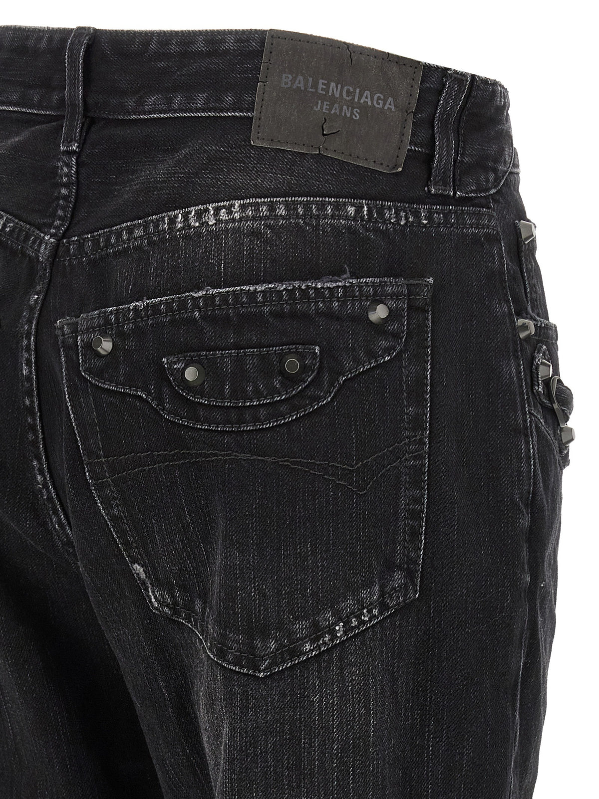 Balenciaga Pantalones Vaqueros Algodón Negro Corte Recto