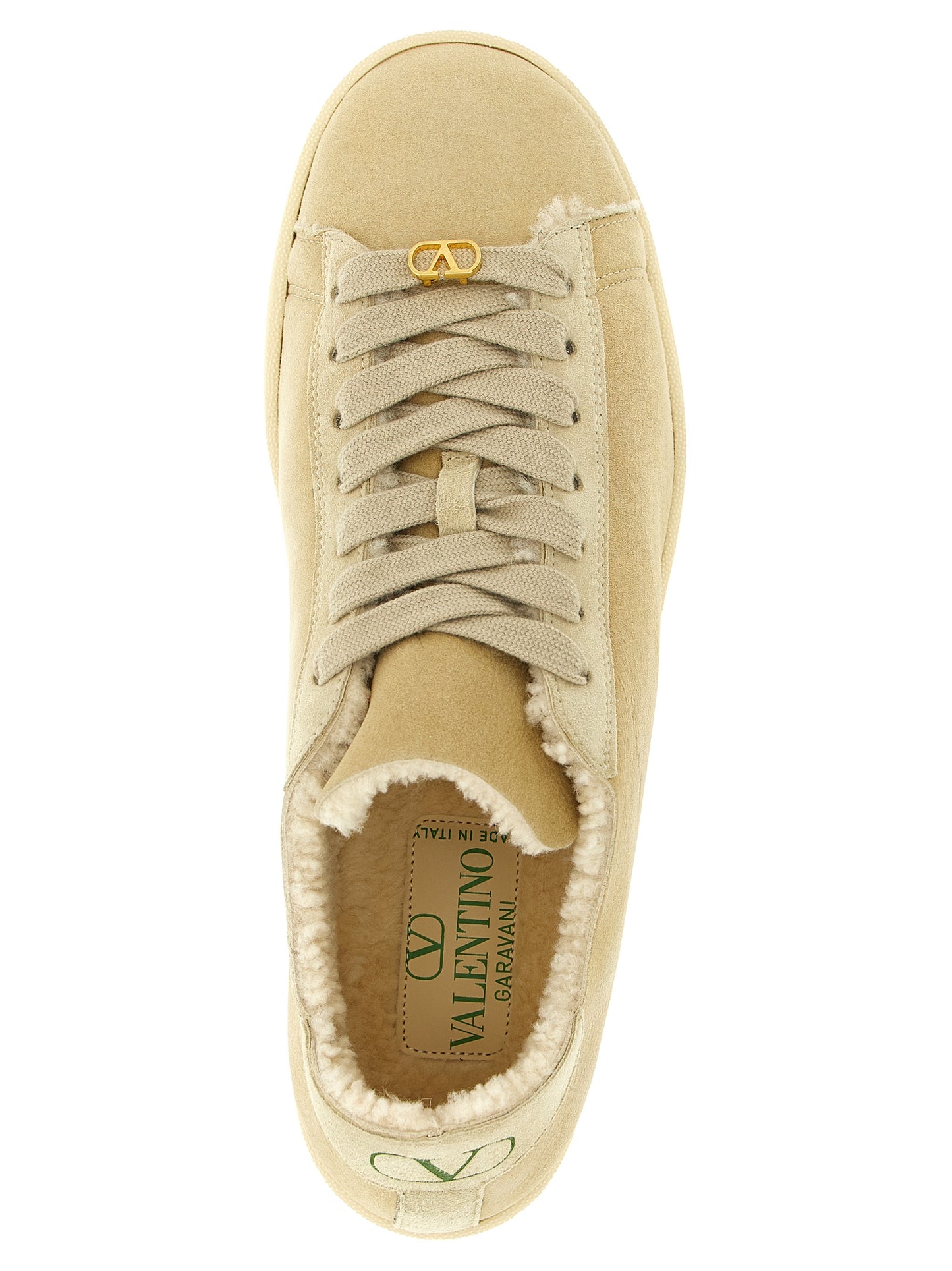 Valentino Garavani Beige Goatskin Low-Top Sneakers