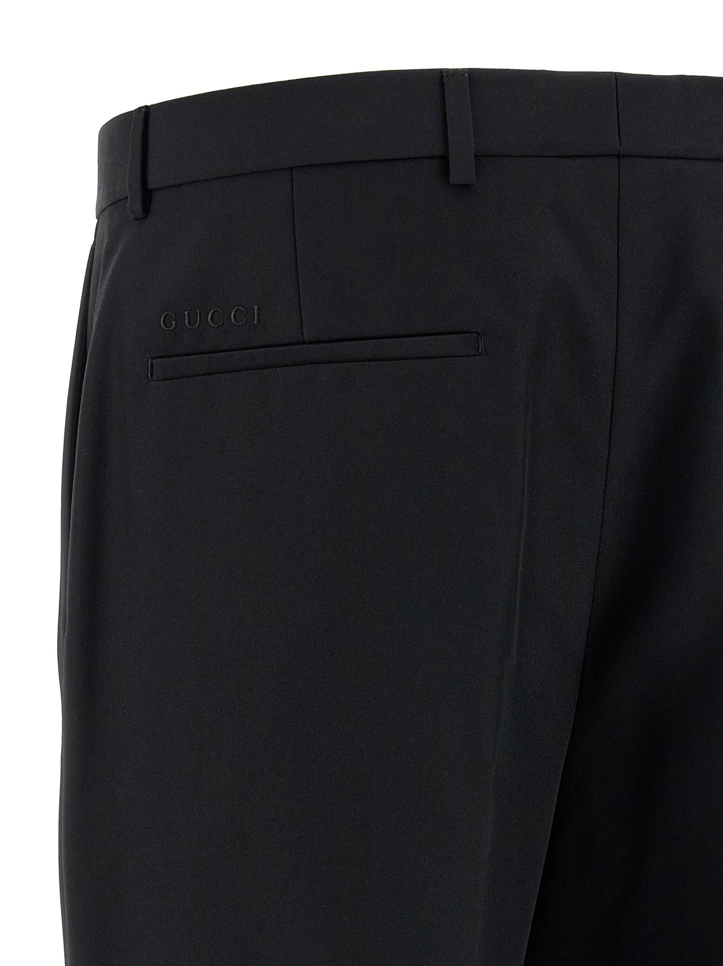 Pantalones De Vestir De Poliéster Negro Gucci Panama