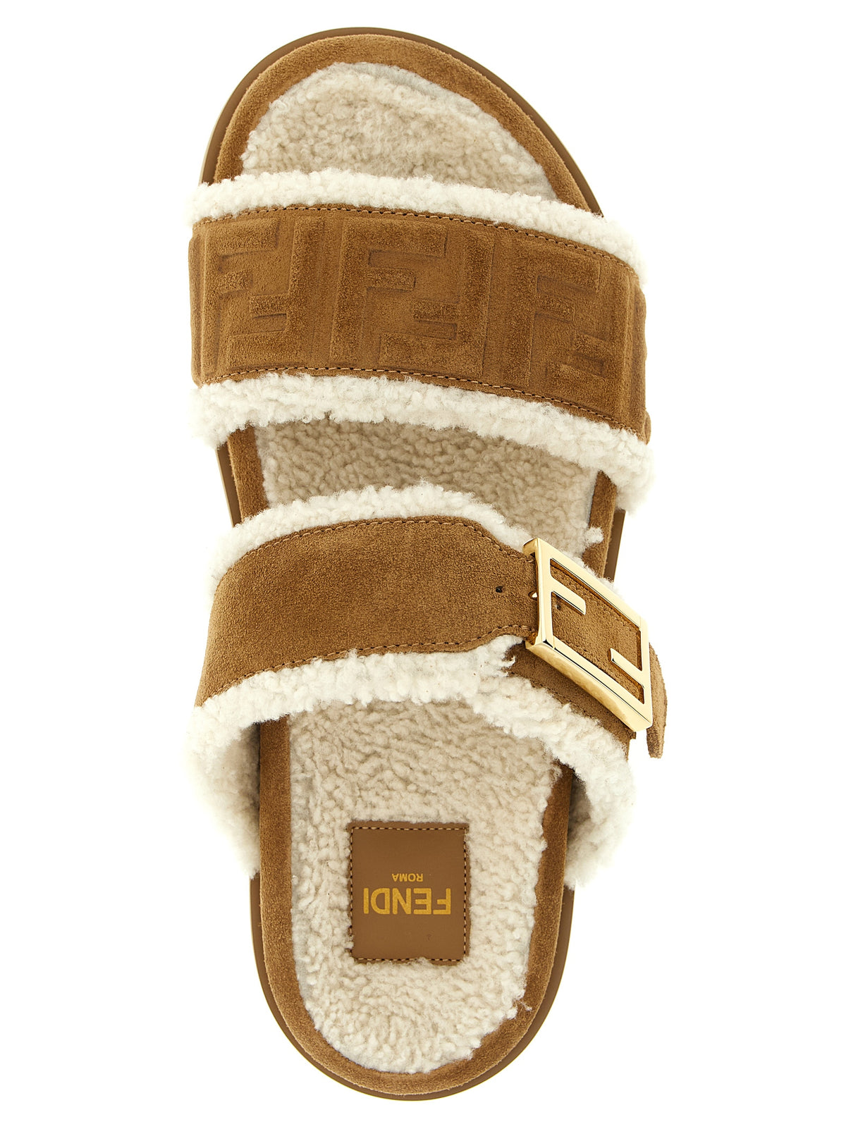 Fendi Sandalias Beige De Cuero De Becerro - Confort Sólido