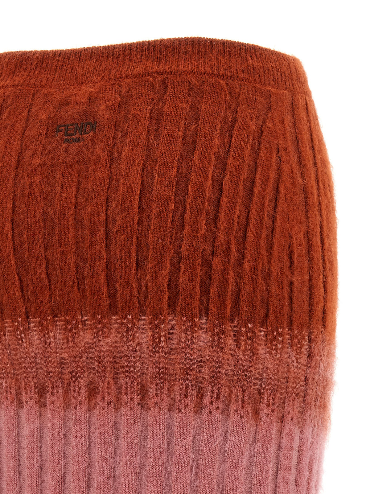 Fendi Falda Midi De Lana Multicolor - Silueta Y Acabado Visual