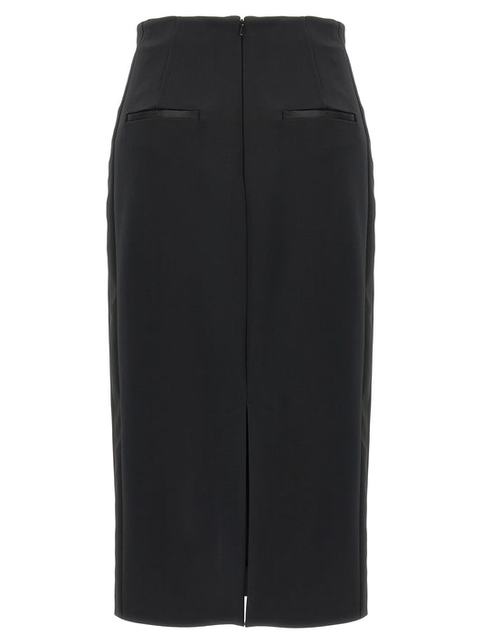 Falda midi de viscosa negra Max Mara
