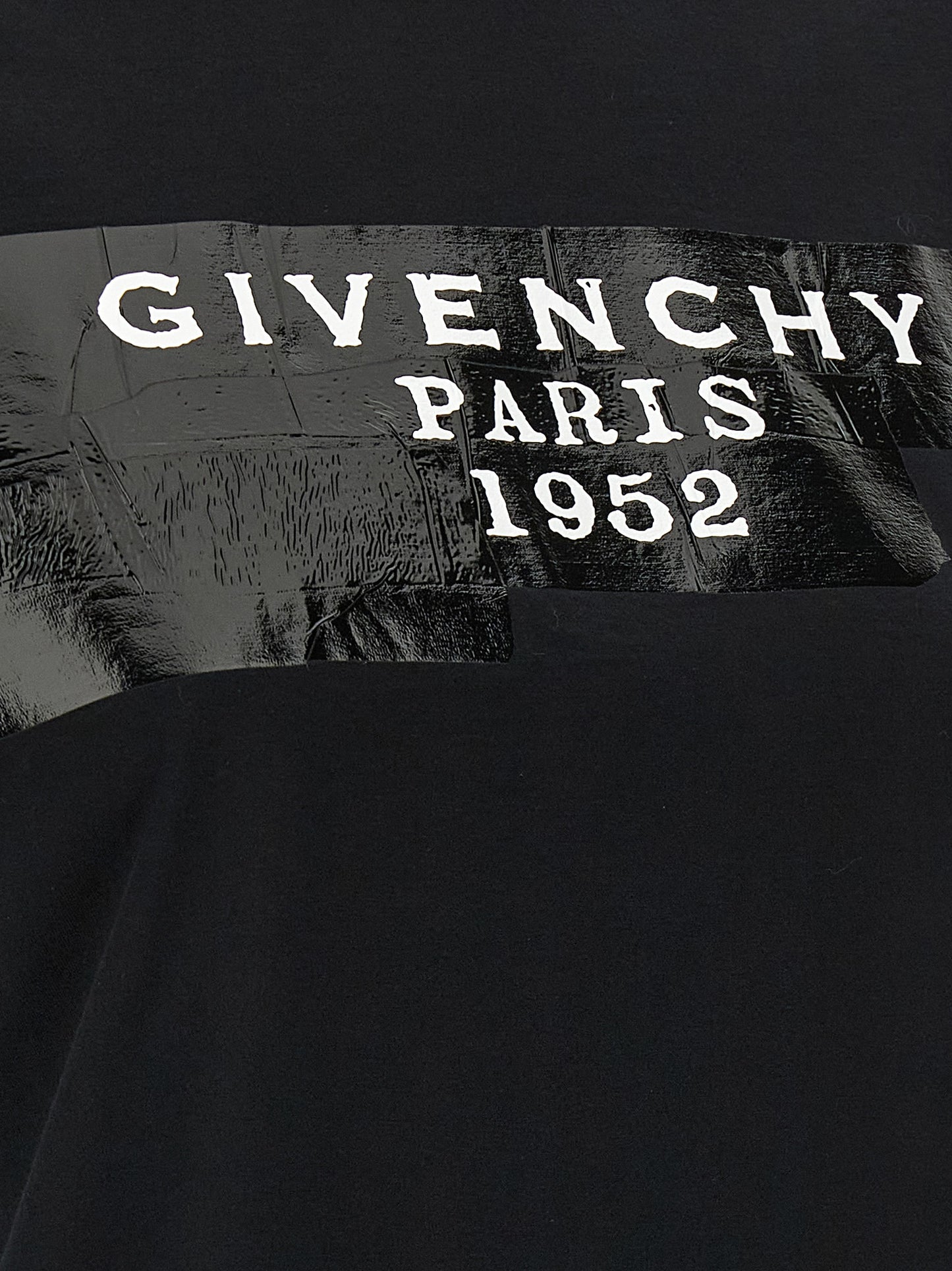 Givenchy Camiseta Negra De Algodón - Corte Contemporáneo