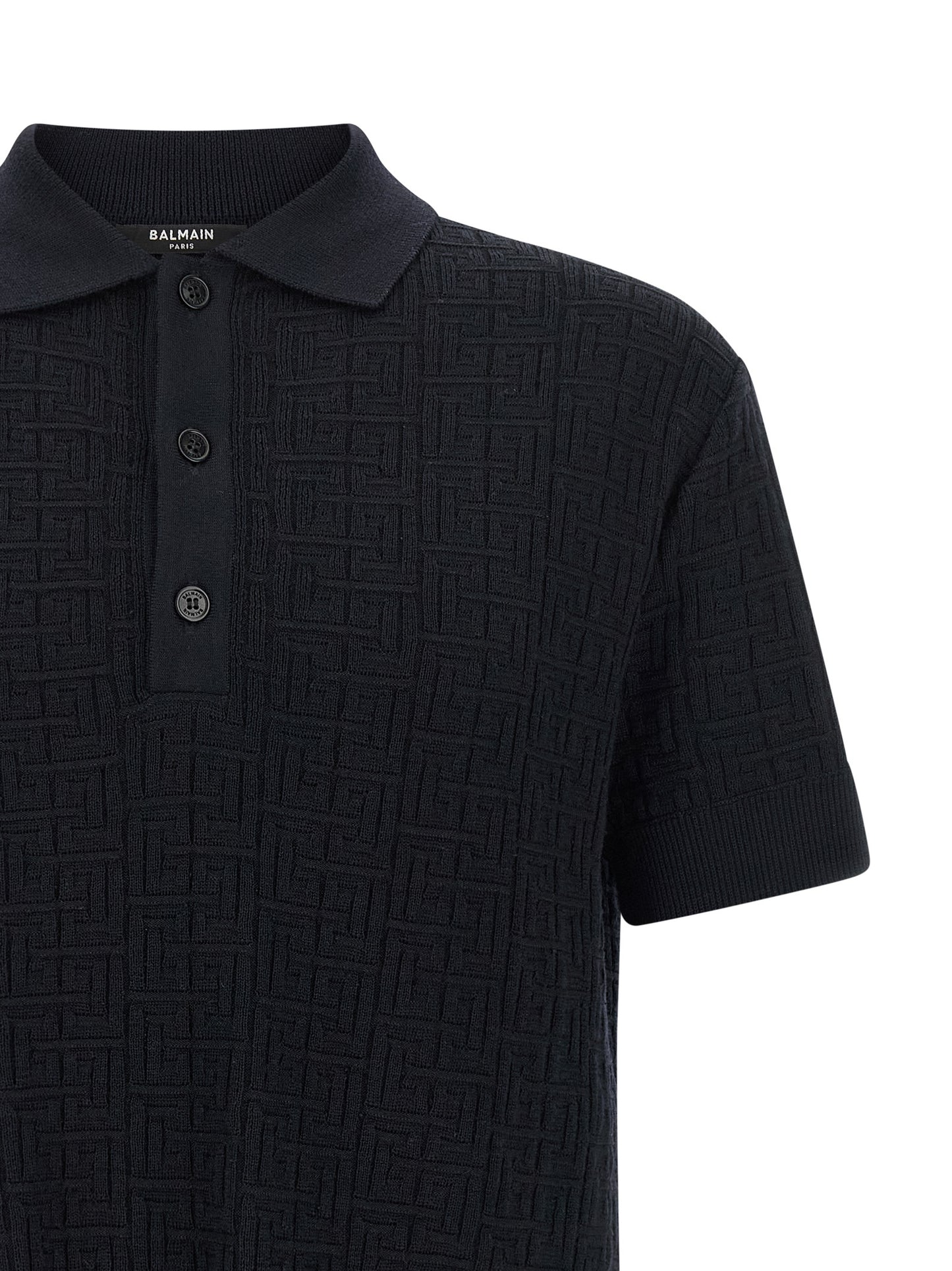 Polo Balmain de lana azul