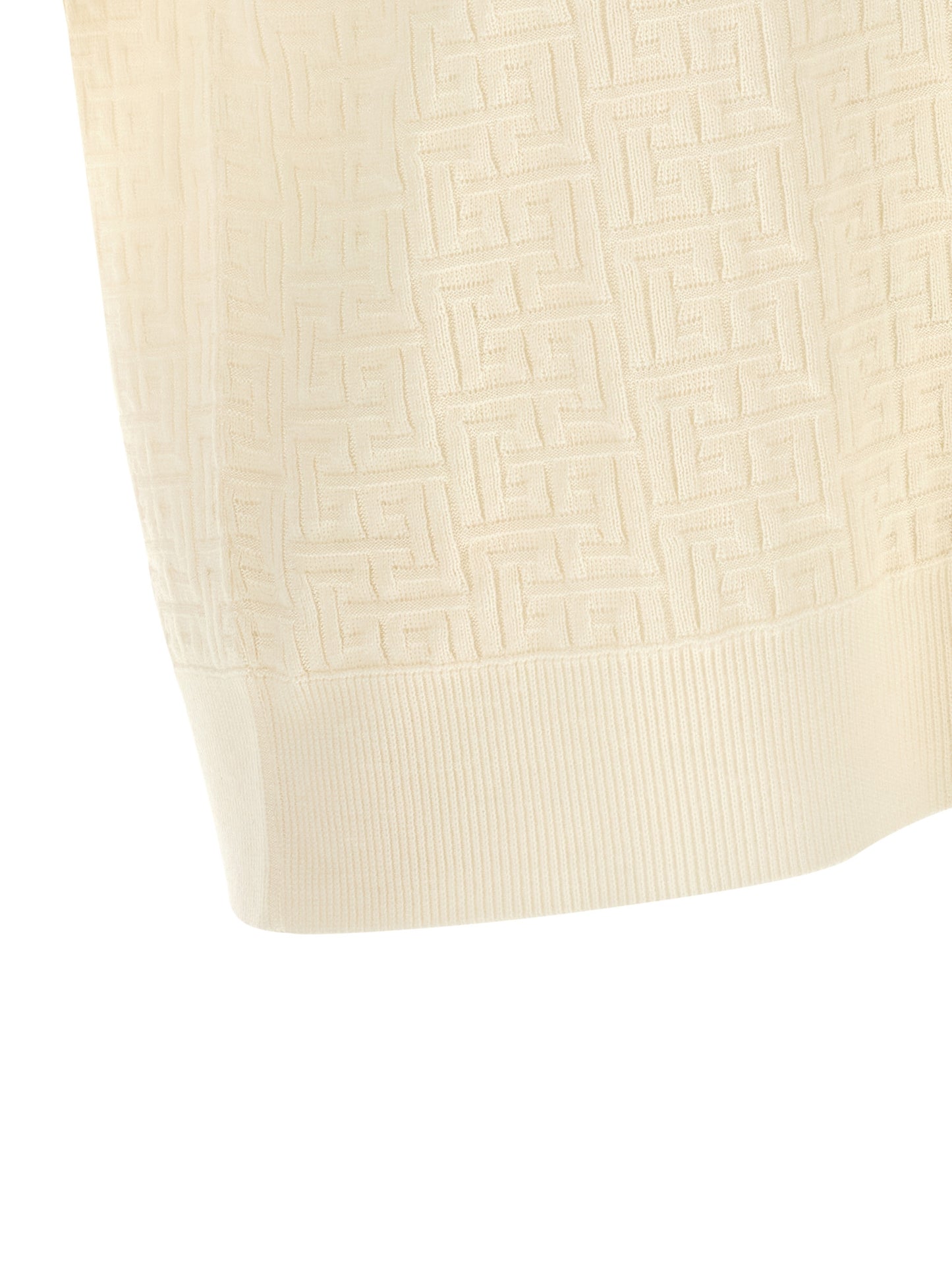 Polo Balmain de lana blanca