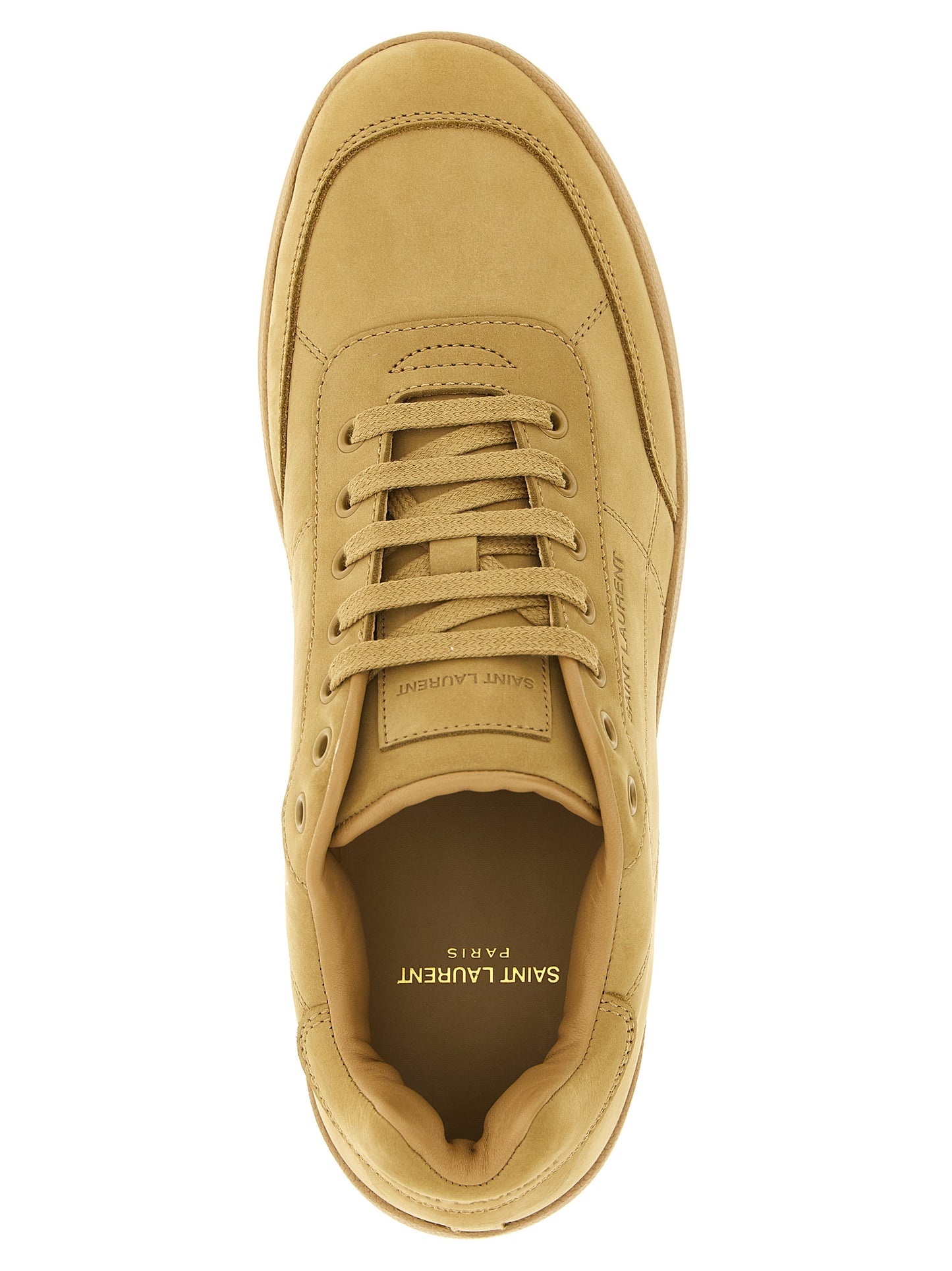 Zapatillas Saint Laurent de piel de becerro beige