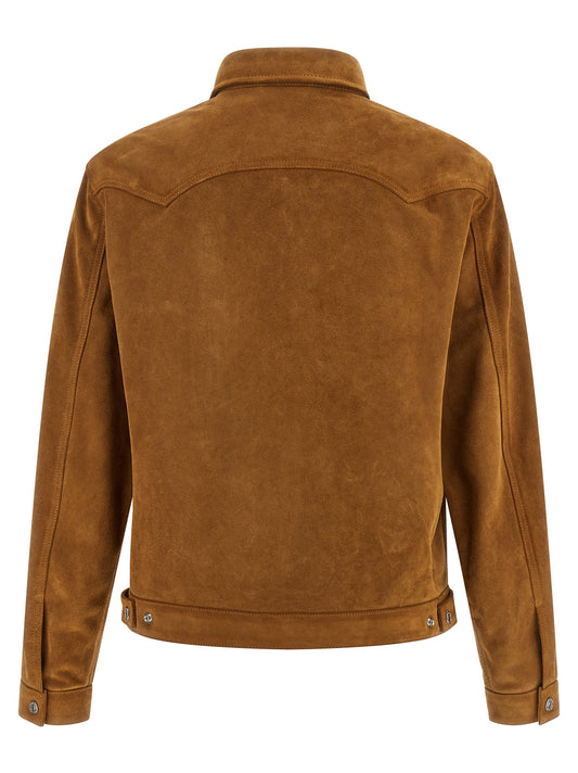 Chaqueta de cuero de polivinilo beige de Dsquared²