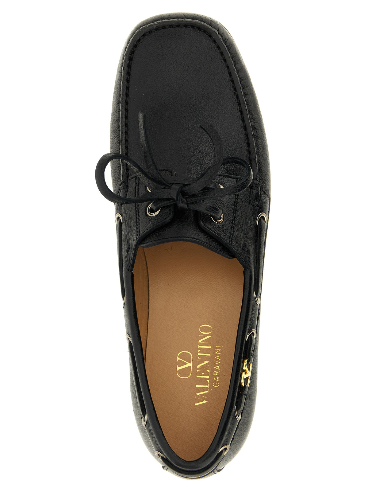 Valentino Garavani Black Buffalo Leather Loafers - Slip-On Design