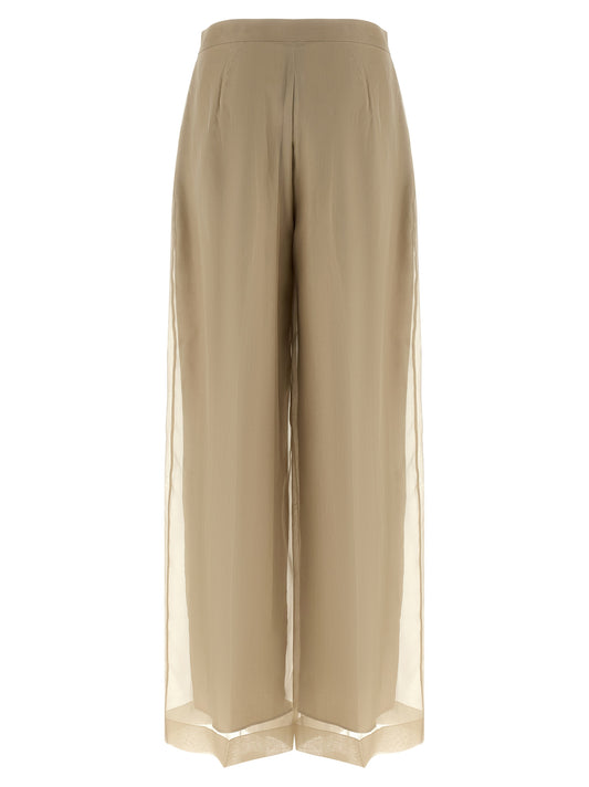 Pantalones casuales de seda beige de Max Mara