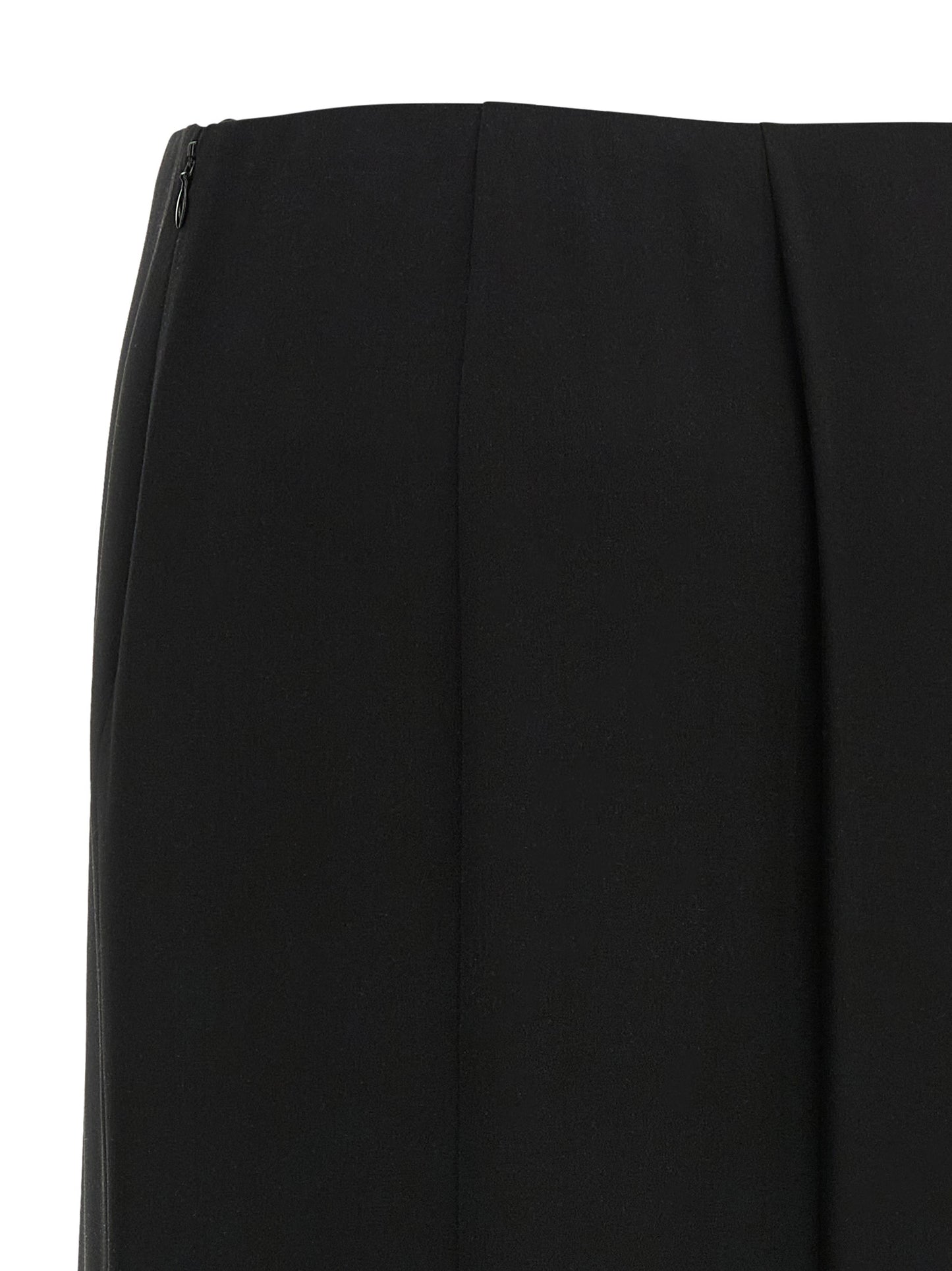 Falda Midi Negra De Seda Valentino Garavani - Drapeado Natural