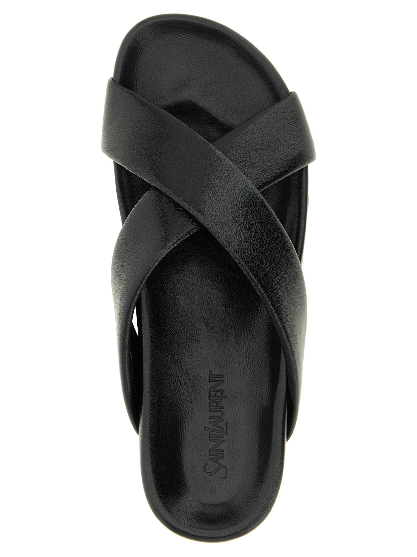 Sandalias Saint Laurent Nichols En Piel De Cordero Negras