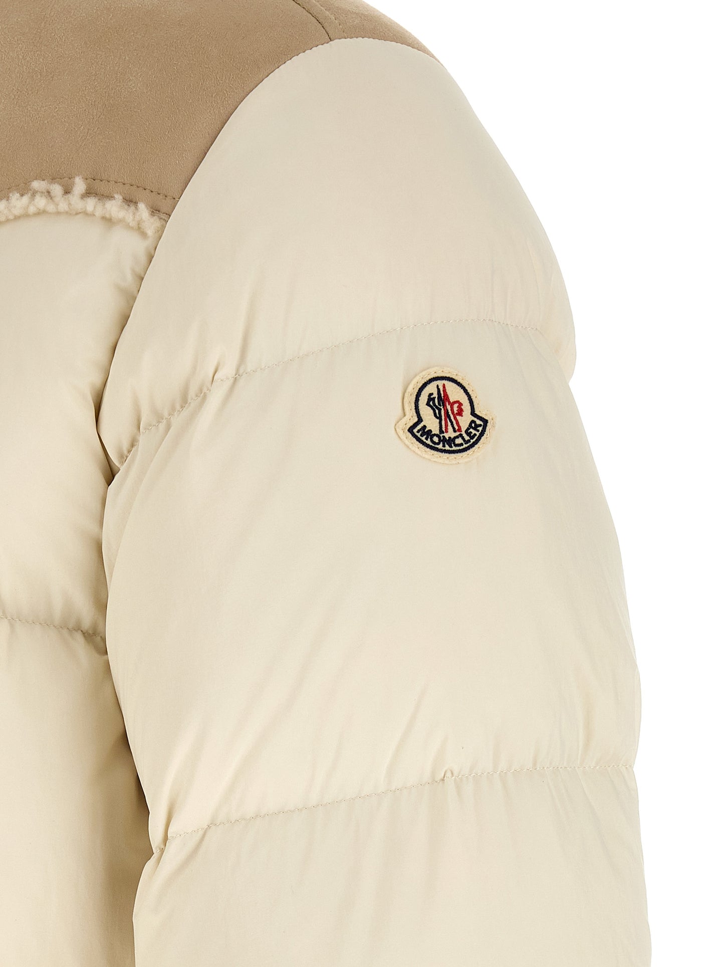 Chaqueta larga Moncler de poliamida beige