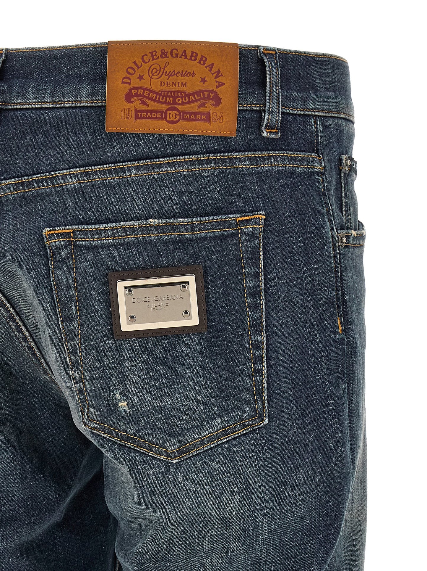 Vaqueros Dolce & Gabbana De Algodón Azul Corte Recto